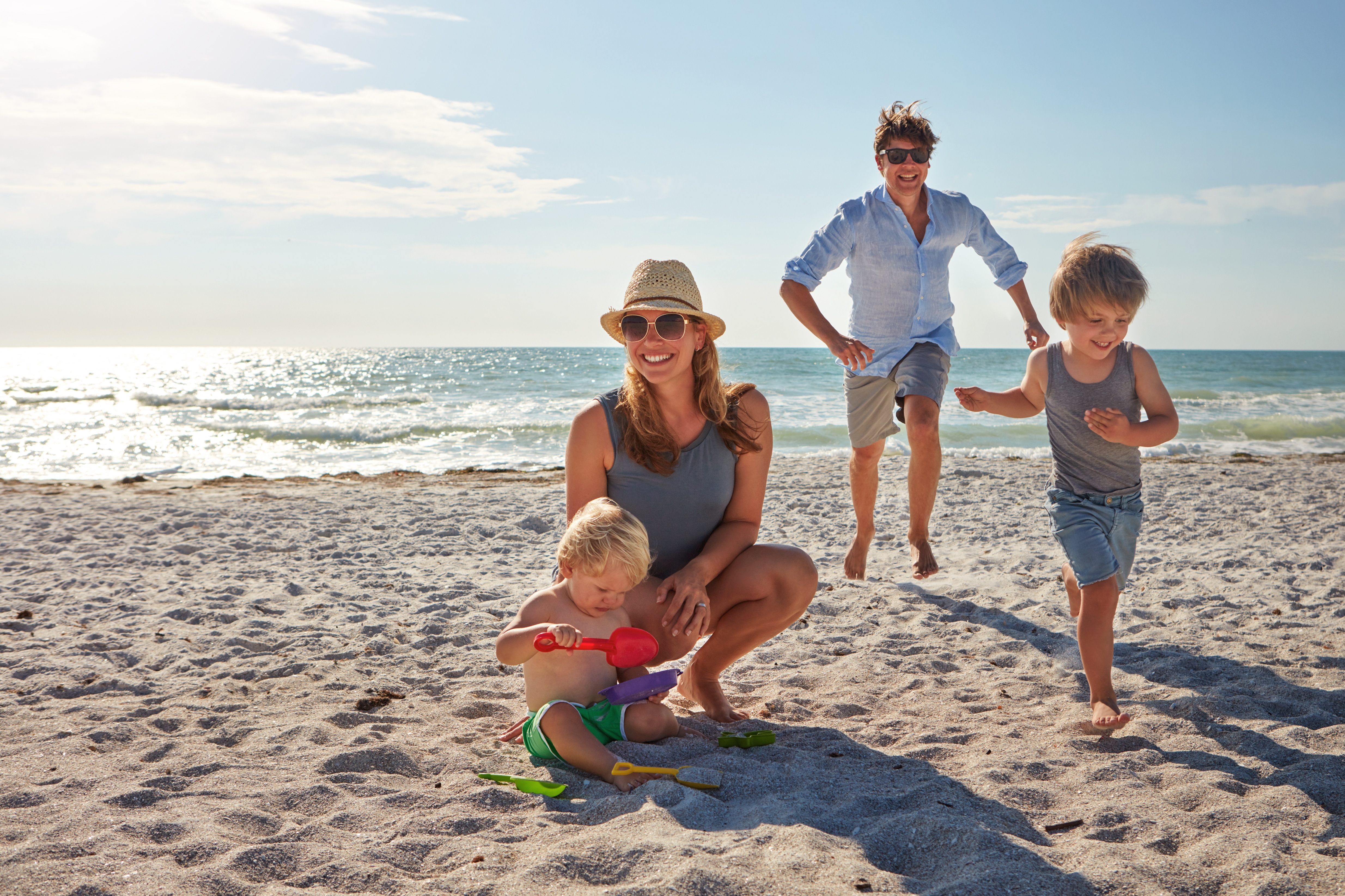 Family on beach