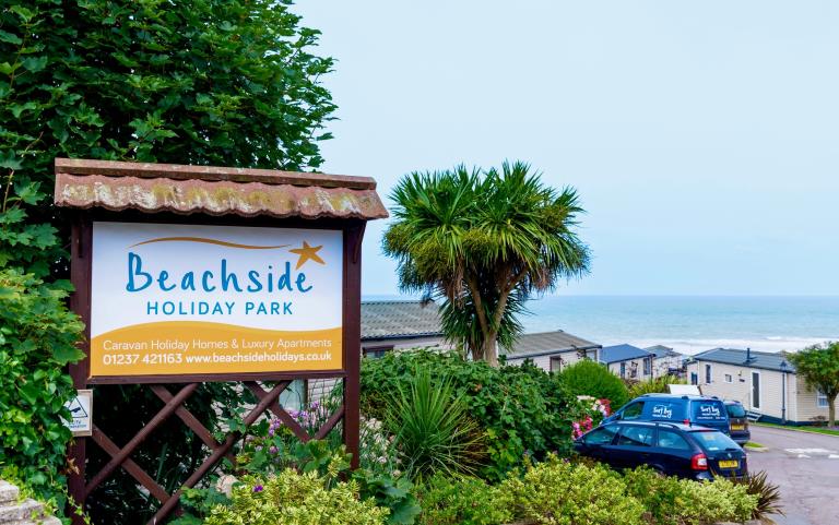 Beachside holiday park enterance