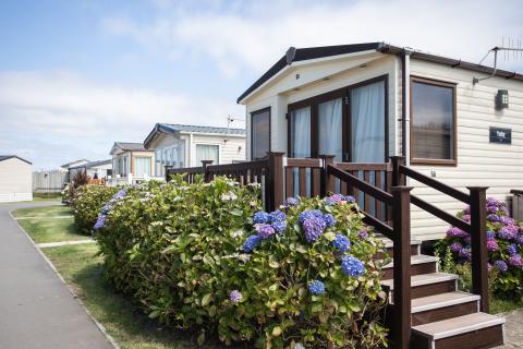 Privately owned caravans at Surf Bay Holiday Park