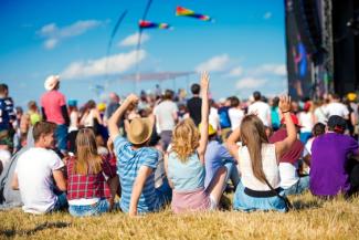 People having fun at a festival