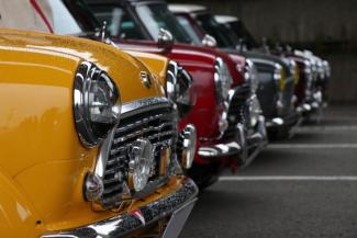 Row of mini cars
